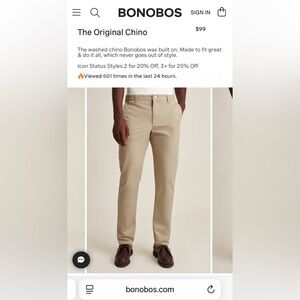 Bonobos Men's Chino Pants - salmon pink, slim fit, 32/34. EUC